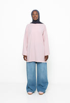 Maxi t-shirt en coton long et large pour femme voilée moderne