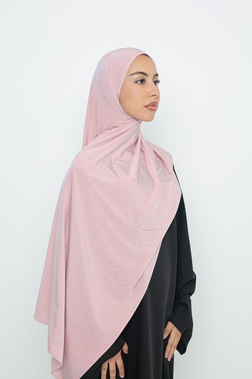 Hijab jersey satin premium rose