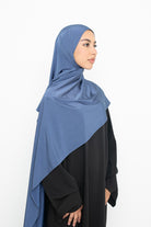 Hijab jersey satin premium bleu