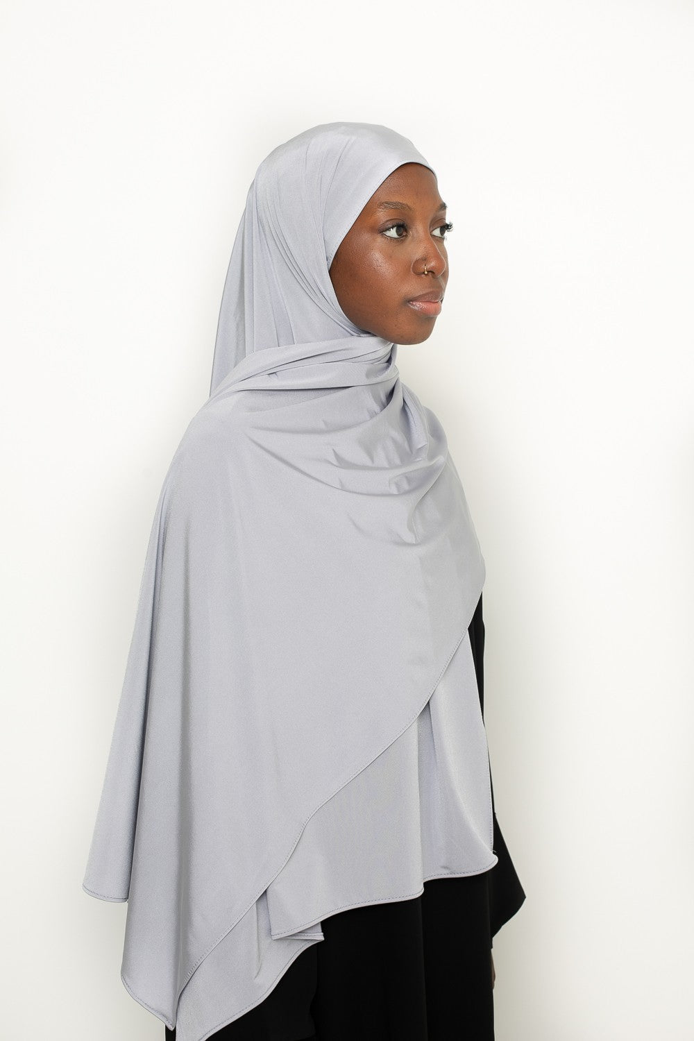 Hijab jersey satin premium  gris