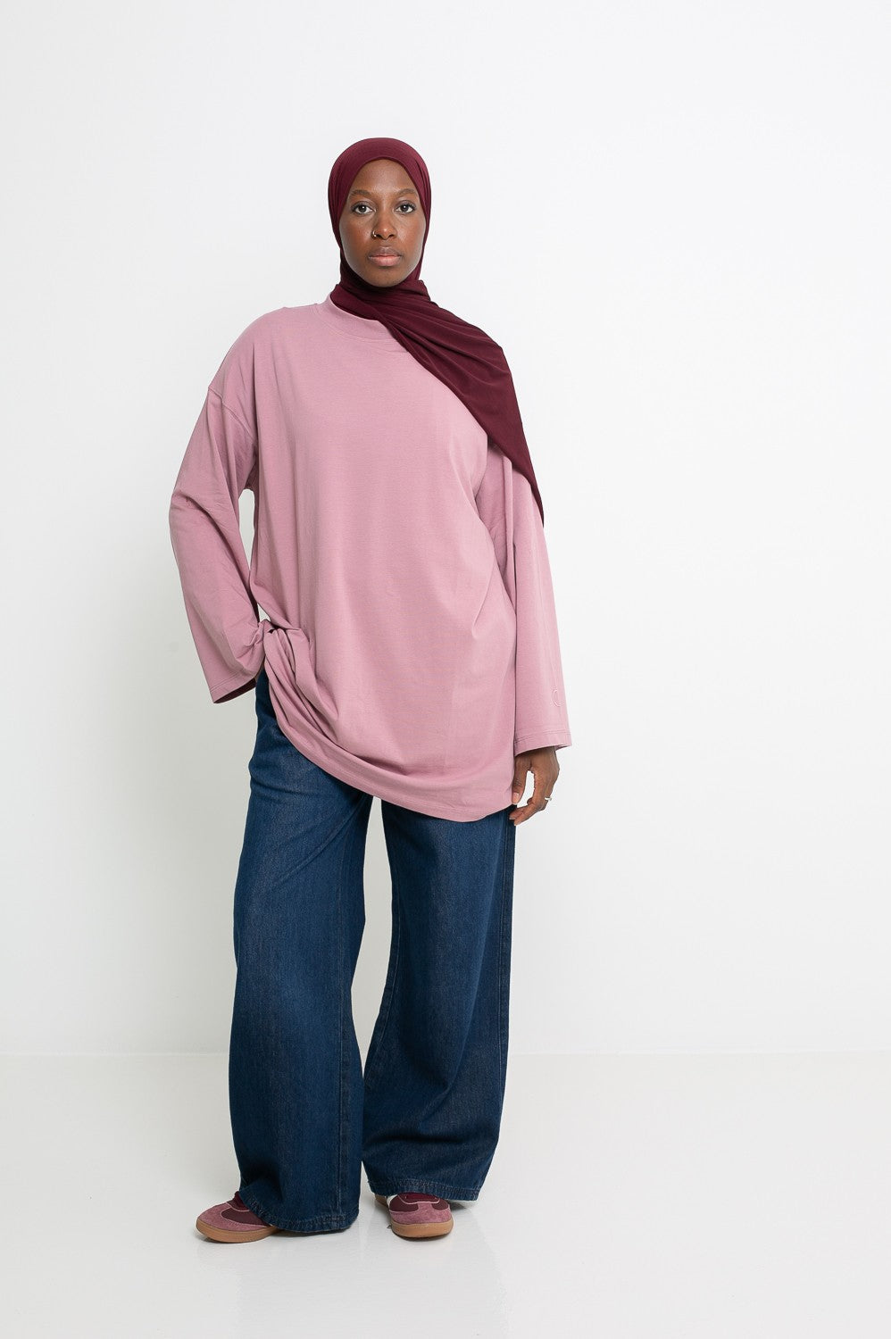 Maxi t-shirt rose pour femme musulmane