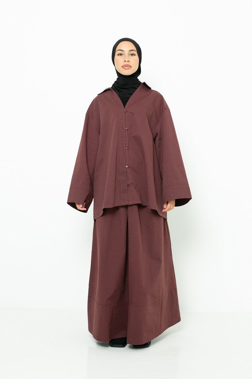 Chemise blouse ample en coton pour femme musulmane. Collection automne hiver.