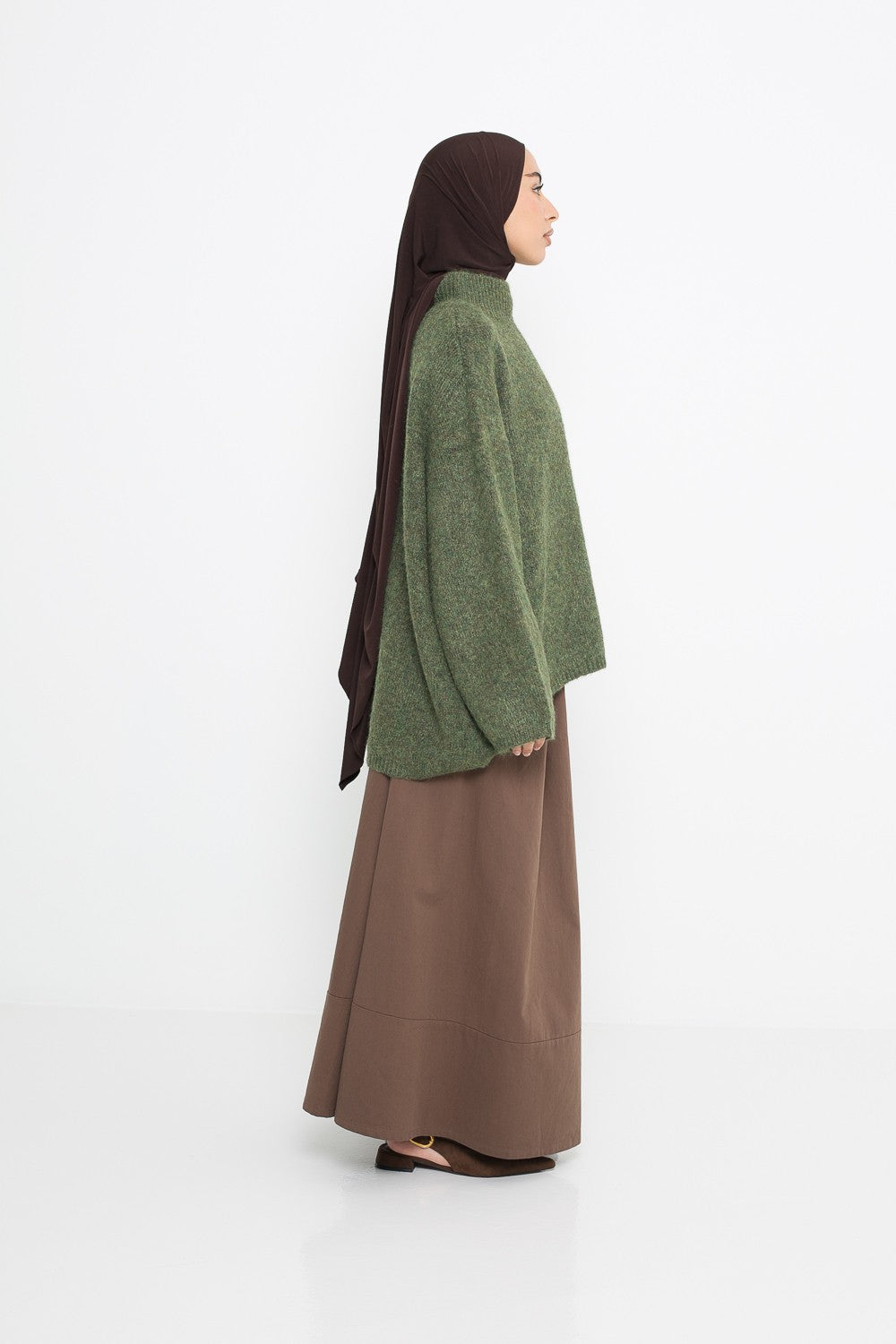 Pull ample en laine profil droit. Boutique hijab pour femme musulmane