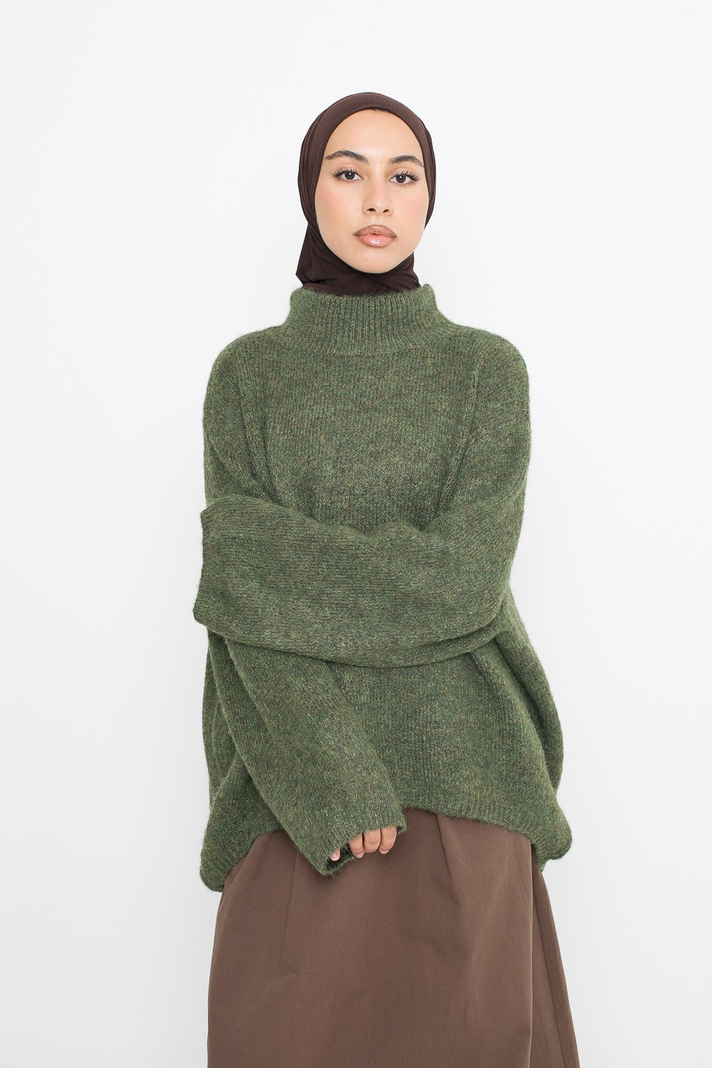 pull en laine matcha pour femme musulmane. Boutique moderne