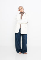 Blazer tendance crème pour femme musulmane. Boutique hijab moderne