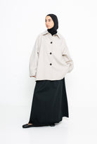 Trench minimalist moderne crème pour femme