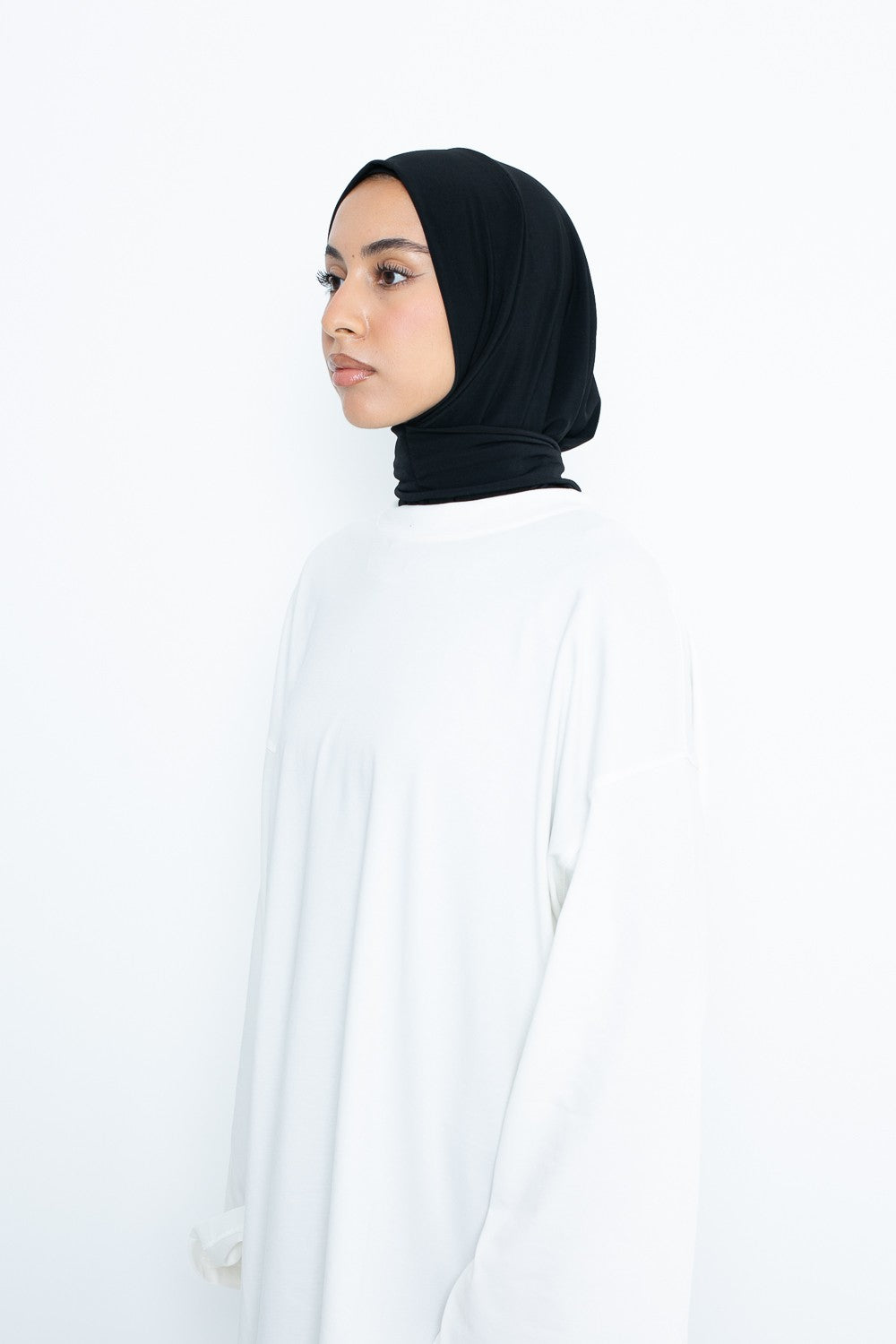 Hijab jersey premium enfilable avec pression