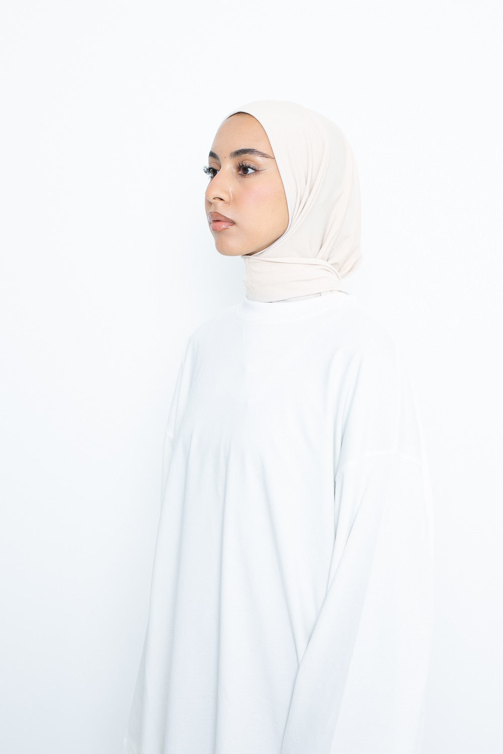 Hijab jersey premium enfilable avec pression
