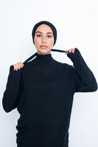 bonnet croisé à nouer noir