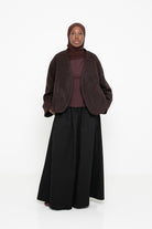 Jupe en coton premium noir coupe trapèze. Boutique musulmane