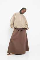 Bomber ample beige pour femme musulmane moderne. Boutique hijab mode.