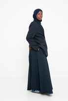 Jupe coton coupe trapèze bleu foncé. Boutique pour femme musulmane.