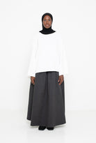 Top basic blanc ample pour femme musulmane