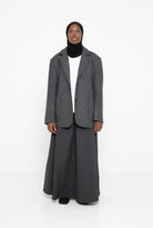 Veste en laine à carreaux oversize pour femme musulmane