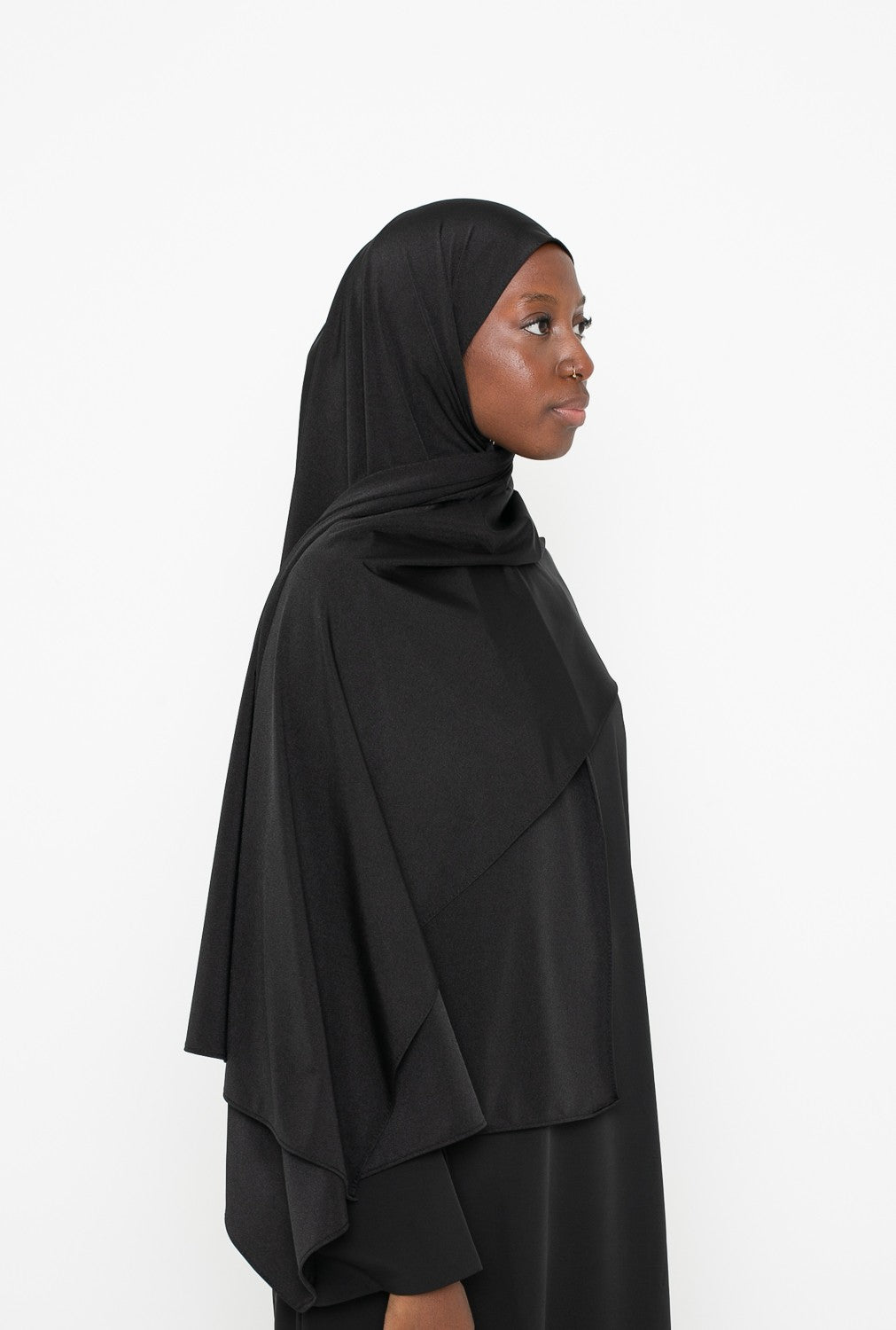 Hijab jersey satin noir