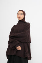 Pull oversize marron-Chic and modesty boutique pour femme musulmane