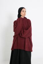 Pull large brique détail manche ample. Boutique hijab moderne.