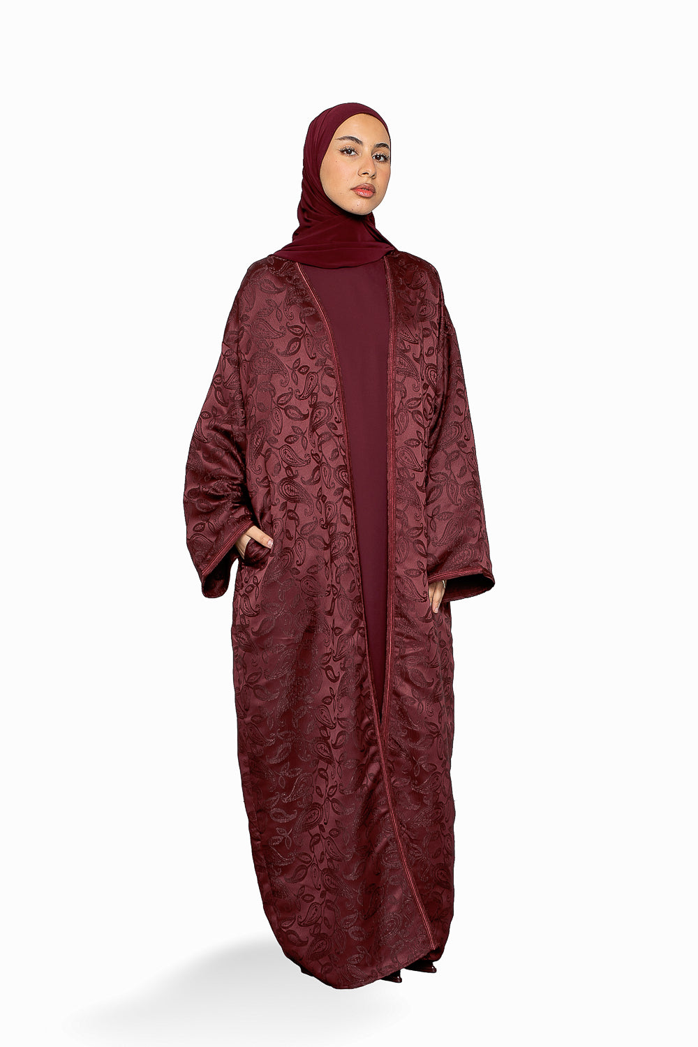 Abaya brocard burgundy collection ramadan 2026