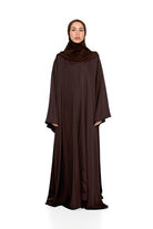 Abaya évasée marron foncé collection ramadan 2026