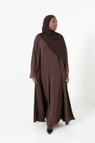 Abaya pull maille marron foncé pour femme musulmane